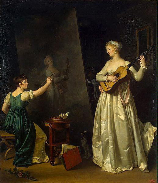 Marguerite Gerard Artist Painting a Portrait of a Musician